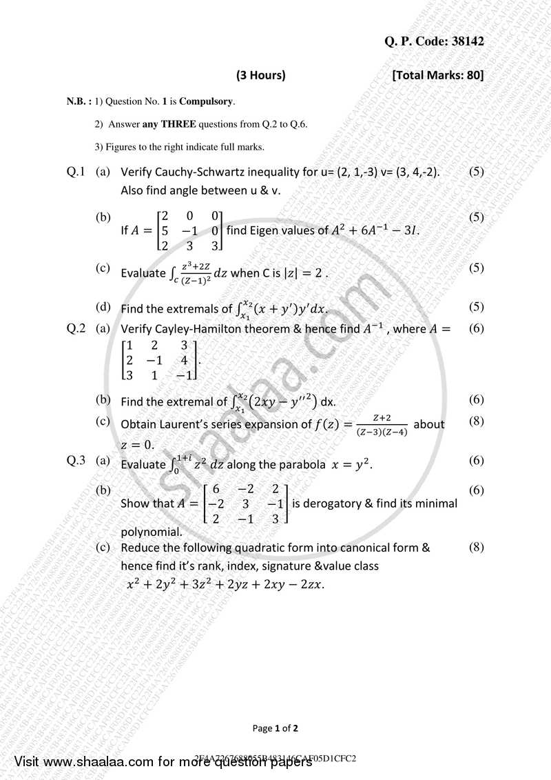 Applied Mathematics 4 2017-2018 - B.E. - Semester 4 (SE Second Year) - University of Mumbai question paper with PDF download