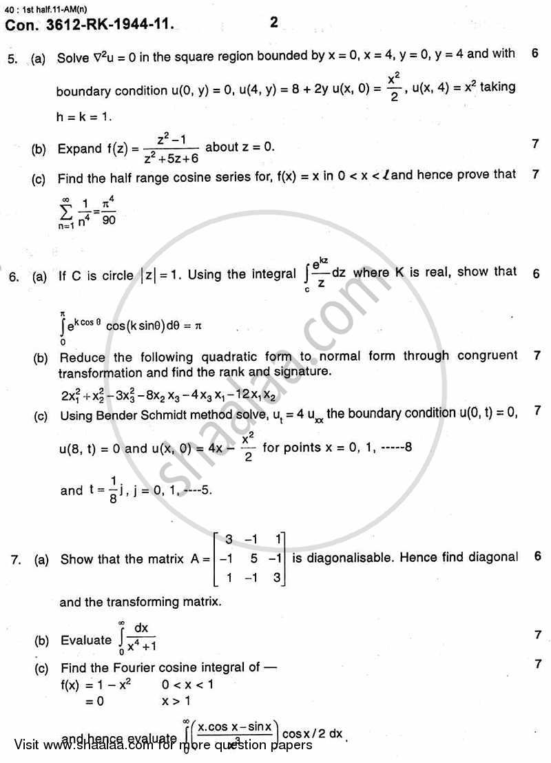 Applied Mathematics 4 2010-2011 - B.E. - Semester 4 (SE Second Year) - University of Mumbai question paper with PDF download