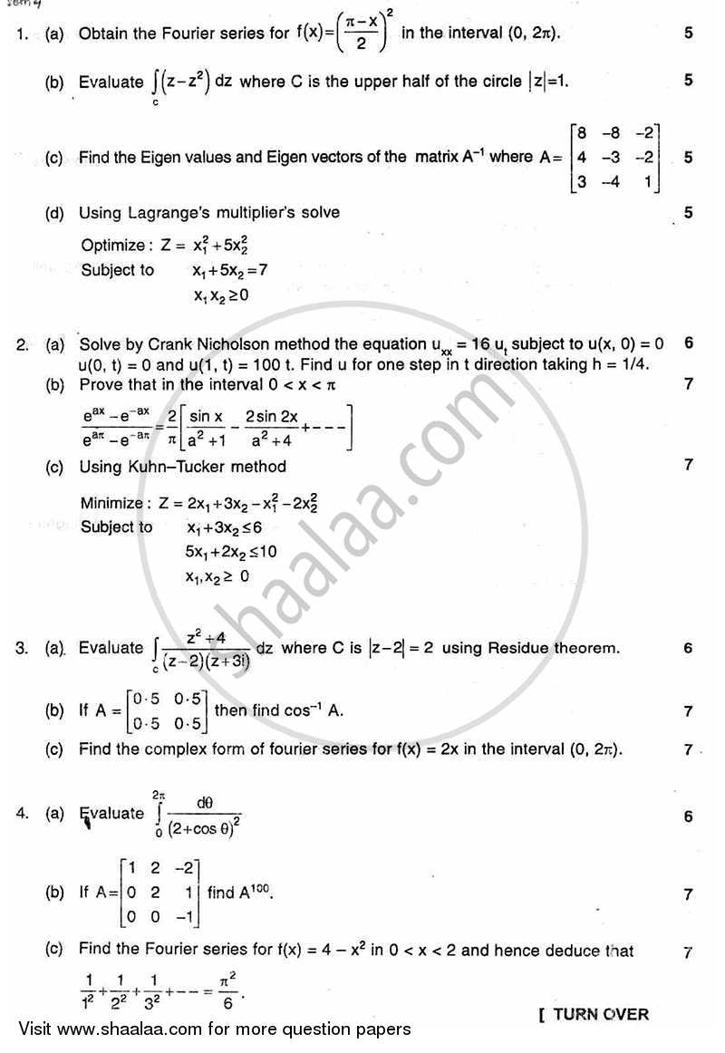 Applied Mathematics 4 2010-2011 - B.E. - Semester 4 (SE Second Year) - University of Mumbai question paper with PDF download