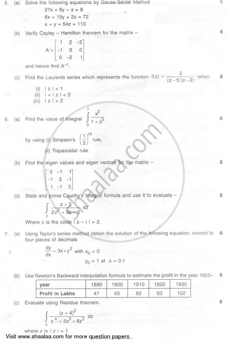 Applied Mathematics 4 2007-2008 - B.E. - Semester 4 (SE Second Year) - University of Mumbai question paper with PDF download