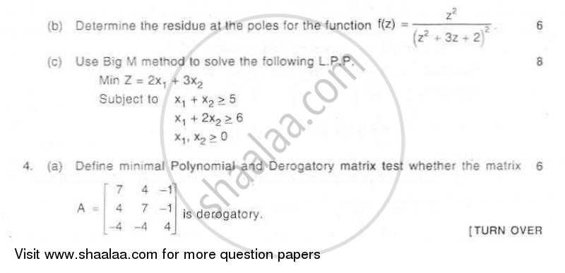 Applied Mathematics 4 2010-2011 - B.E. - Semester 4 (SE Second Year) - University of Mumbai question paper with PDF download