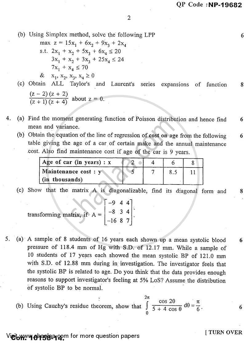 Applied Mathematics 4 2013-2014 - B.E. - Semester 4 (SE Second Year) - University of Mumbai question paper with PDF download