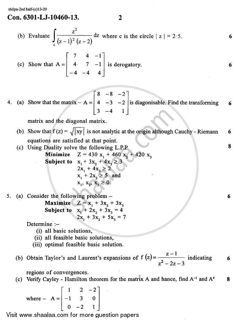 Applied Mathematics 4 2013-2014 - B.E. - Semester 4 (SE Second Year) - University of Mumbai question paper with PDF download