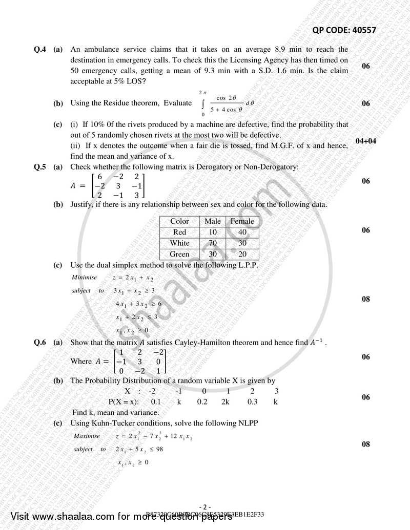 Applied Mathematics 4 2017-2018 - B.E. - Semester 4 (SE Second Year) - University of Mumbai question paper with PDF download