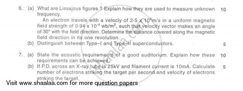 Applied Physics 1 2009-2010 - B.E. - Semester 1 (FE First Year) - University of Mumbai question paper with PDF download