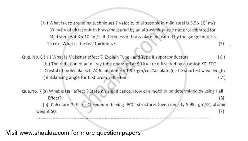 Applied Physics 1 2011-2012 - B.E. - Semester 1 (FE First Year) - University of Mumbai question paper with PDF download