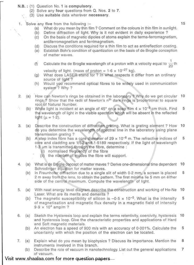 Applied Physics 2 2007-2008 - B.E. - Semester 2 (FE First Year) - University of Mumbai question paper with PDF download