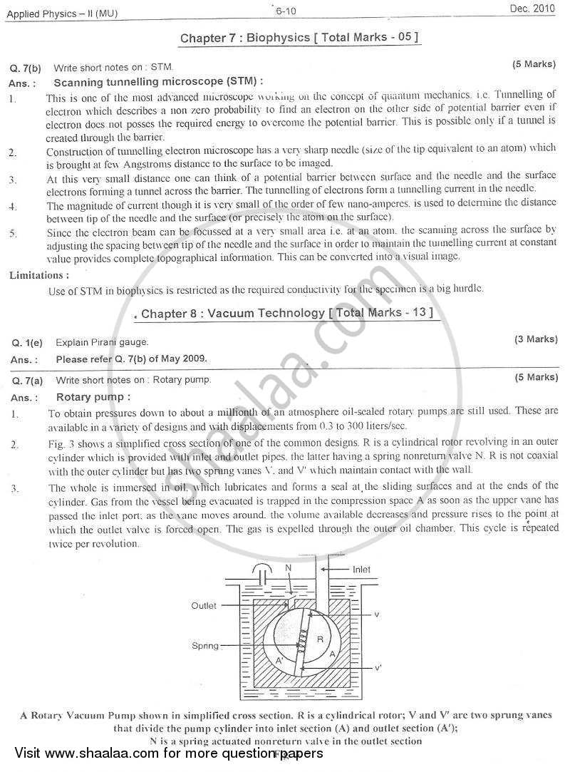 Applied Physics 2 2010-2011 - B.E. - Semester 2 (FE First Year) - University of Mumbai question paper with PDF download