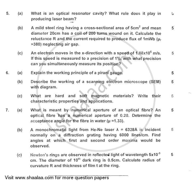 Applied Physics 2 2011-2012 - B.E. - Semester 2 (FE First Year) - University of Mumbai question paper with PDF download