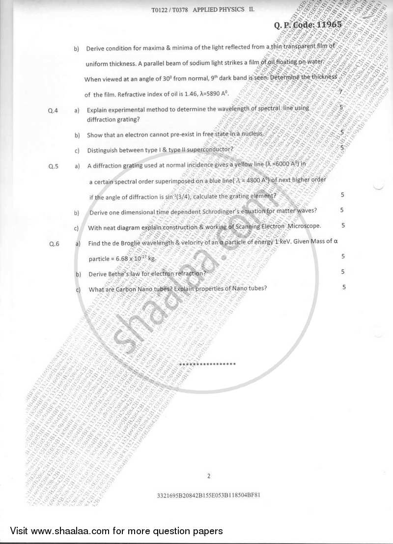 Applied Physics 2 2016-2017 - B.E. - Semester 2 (FE First Year) - University of Mumbai question paper with PDF download