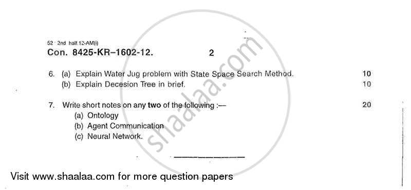 Artificial Intelligence 2012-2013 - B.E. - Semester 7 (BE Fourth Year) - University of Mumbai question paper with PDF download