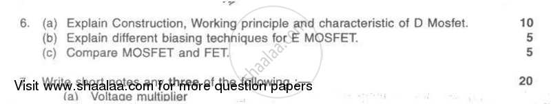 Basic Electronics Circuits 2009-2010 - B.E. - Semester 3 (SE Second Year) - University of Mumbai question paper with PDF download