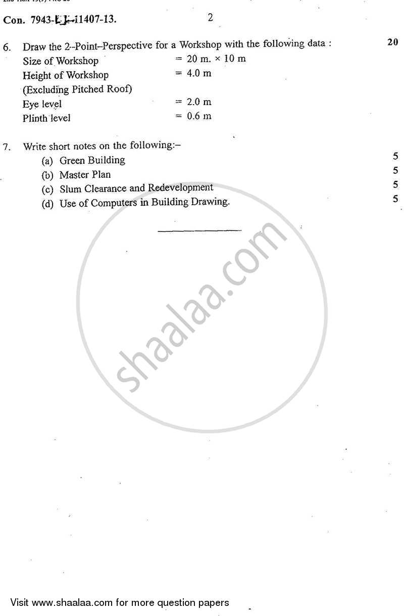 Building Design and Drawing 2 2013-2014 - B.E. - Semester 5 (TE Third Year) - University of Mumbai question paper with PDF download