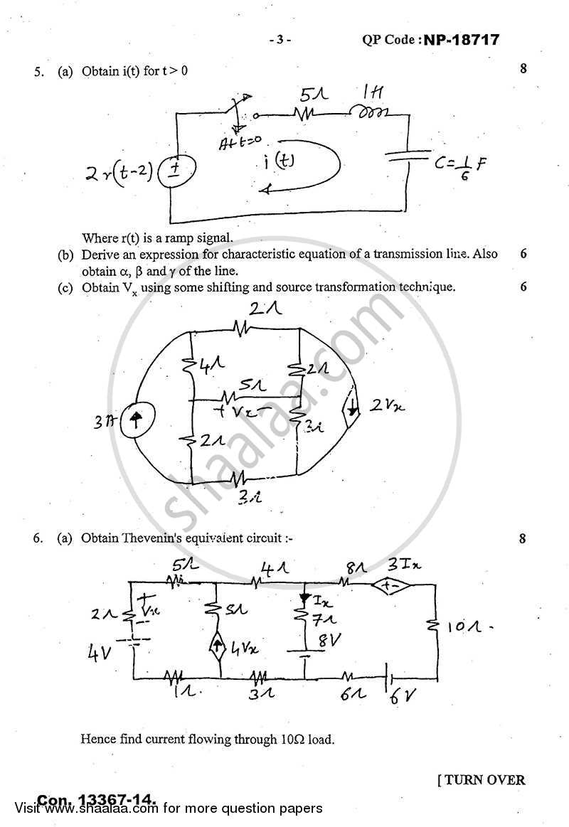 Circuit Theory 2013-2014 - B.E. - Semester 3 (SE Second Year) - University of Mumbai question paper with PDF download