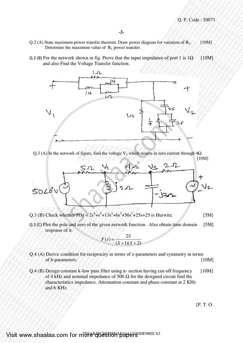 Circuit Theory 2017-2018 - B.E. - Semester 3 (SE Second Year) - University of Mumbai question paper with PDF download