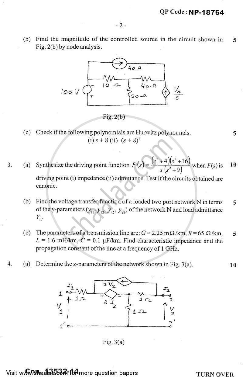 Circuits and Transmission Lines 2013-2014 - B.E. - Semester 3 (SE Second Year) - University of Mumbai question paper with PDF download