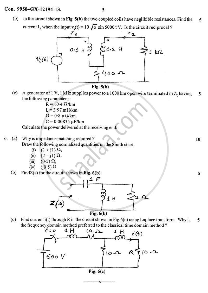 Circuits and Transmission Lines 2013-2014 - B.E. - Semester 3 (SE Second Year) - University of Mumbai question paper with PDF download