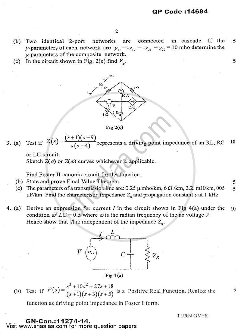 Circuits and Transmission Lines 2014-2015 - B.E. - Semester 3 (SE Second Year) - University of Mumbai question paper with PDF download