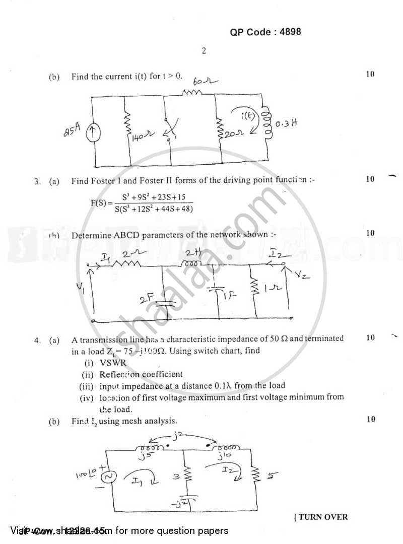 Circuits and Transmission Lines 2014-2015 - B.E. - Semester 3 (SE Second Year) - University of Mumbai question paper with PDF download