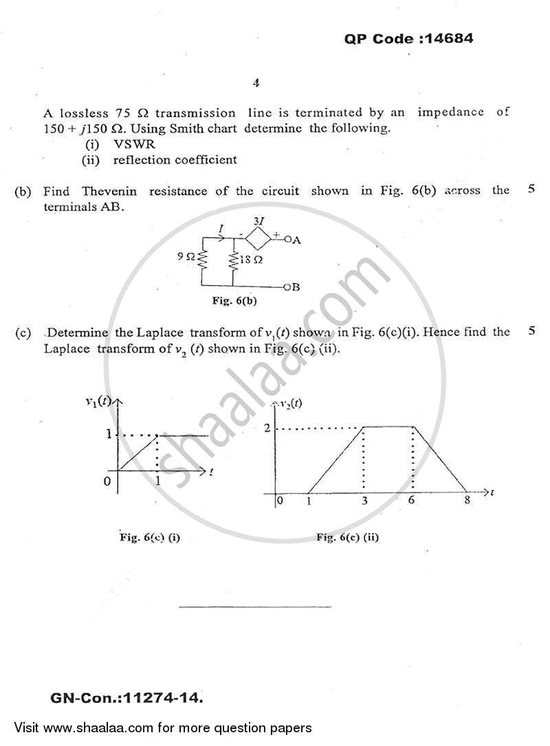 Circuits and Transmission Lines 2014-2015 - B.E. - Semester 3 (SE Second Year) - University of Mumbai question paper with PDF download