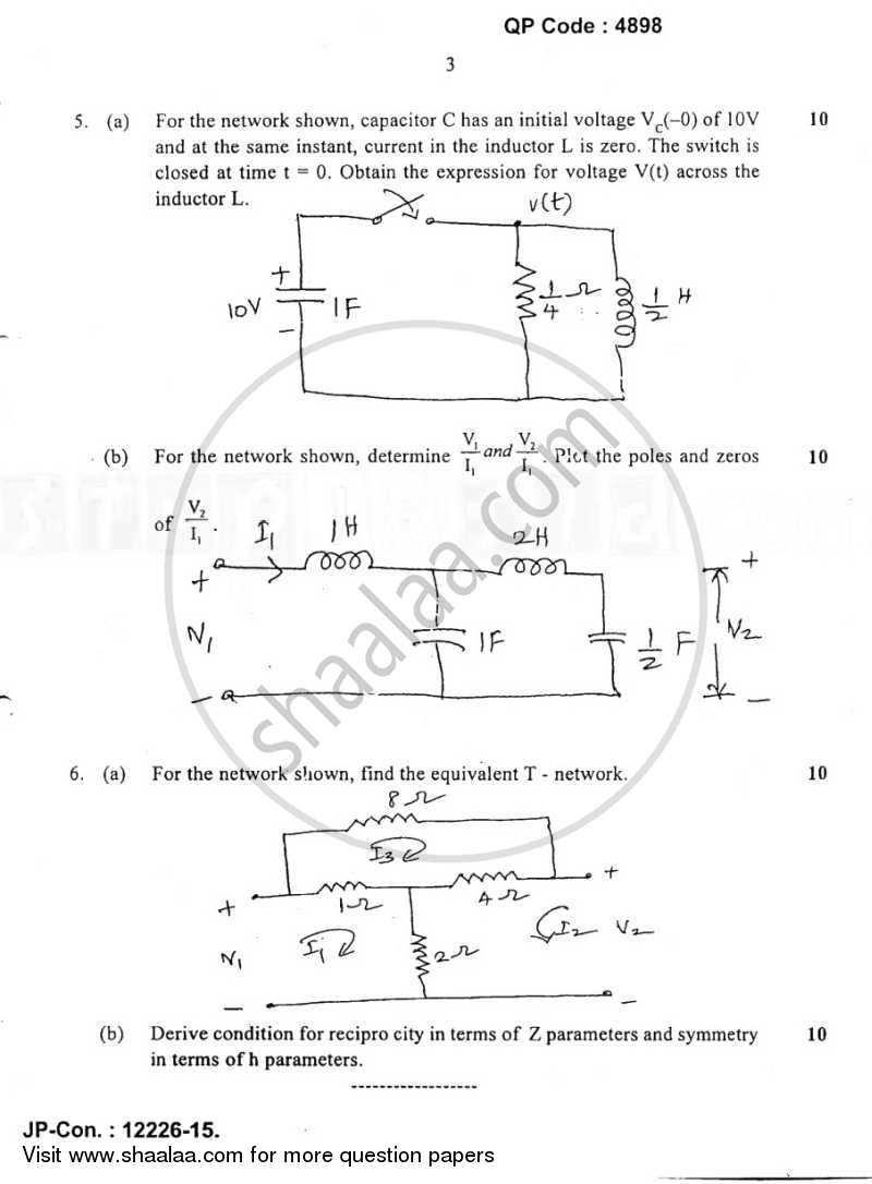 Circuits and Transmission Lines 2014-2015 - B.E. - Semester 3 (SE Second Year) - University of Mumbai question paper with PDF download