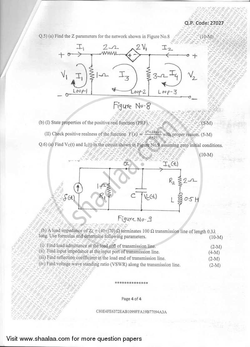 Circuits and Transmission Lines 2017-2018 - B.E. - Semester 3 (SE Second Year) - University of Mumbai question paper with PDF download