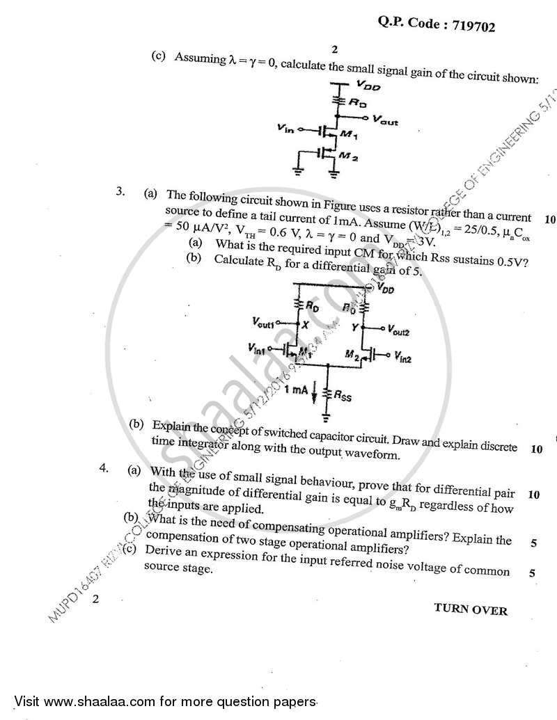 CMOS VLSI Design 2015-2016 - B.E. - Semester 8 (BE Fourth Year) - University of Mumbai question paper with PDF download