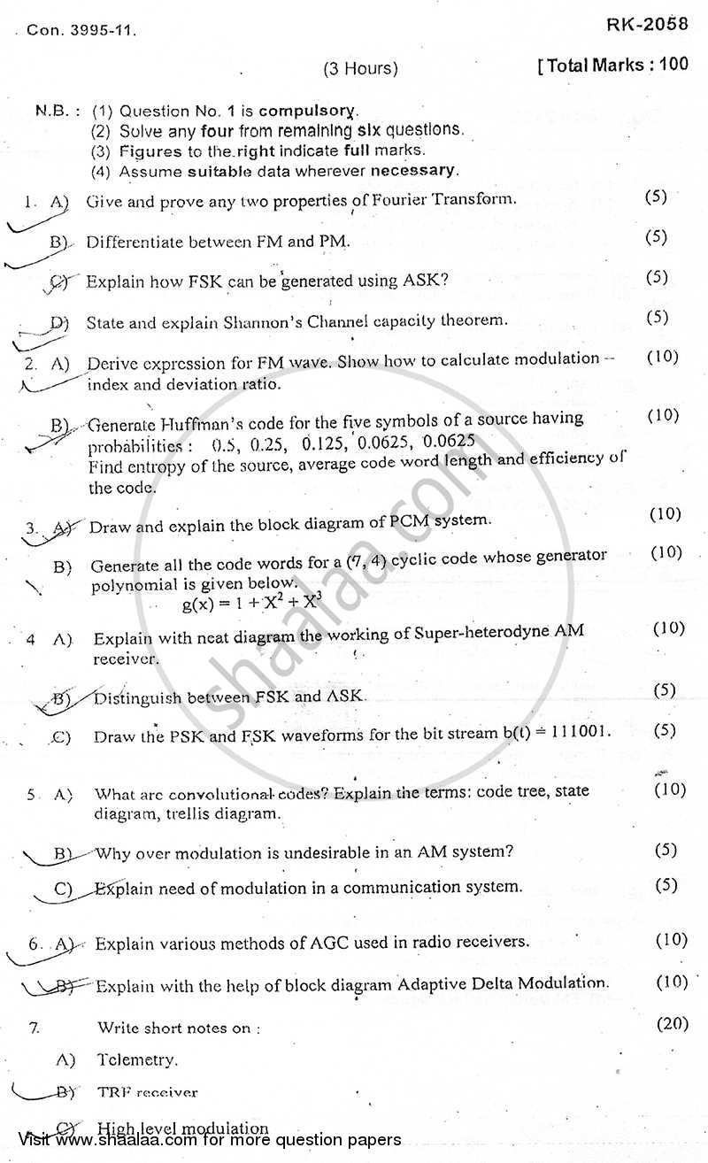 Communication Engineering 2010-2011 - B.E. - Semester 5 (TE Third Year) - University of Mumbai question paper with PDF download