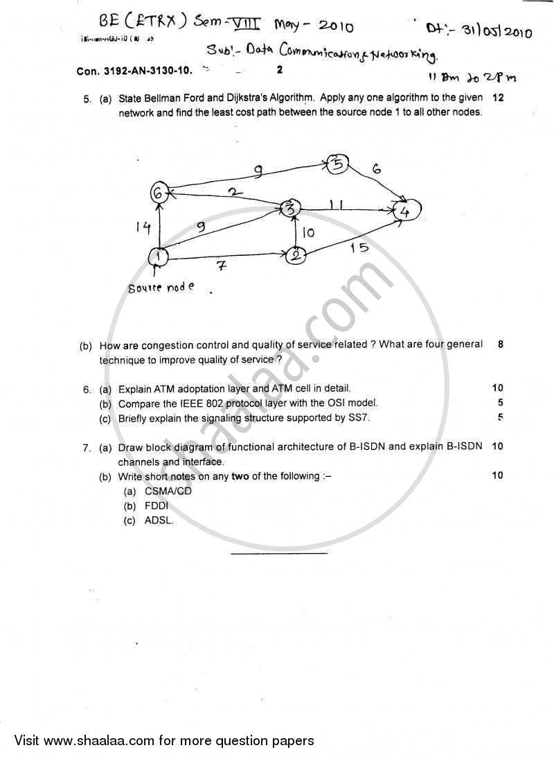 Communication Networks 2009-2010 - B.E. - Semester 7 (BE Fourth Year) - University of Mumbai question paper with PDF download