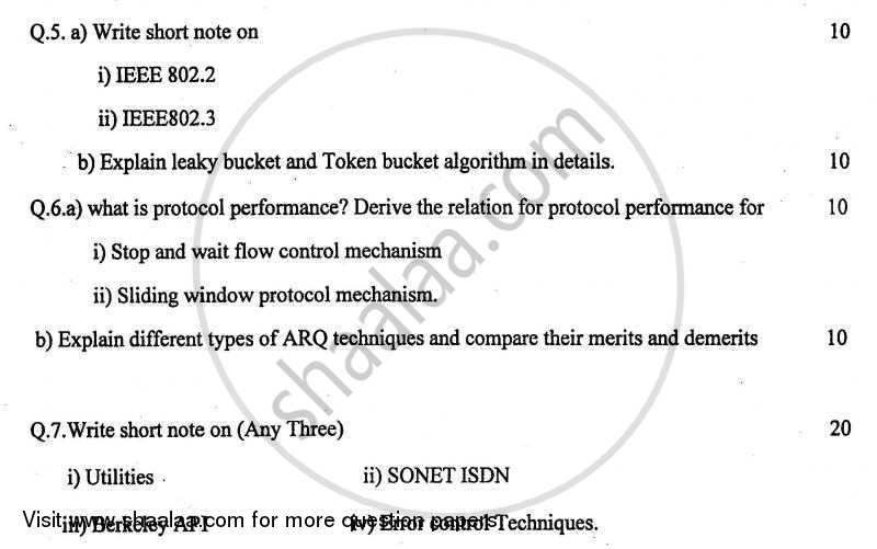Communication Networks 2010-2011 - B.E. - Semester 7 (BE Fourth Year) - University of Mumbai question paper with PDF download