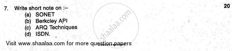 Communication Networks 2011-2012 - B.E. - Semester 7 (BE Fourth Year) - University of Mumbai question paper with PDF download