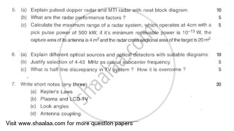 communication Systems and Applications 2010-2011 - B.E. - Semester 6 (TE Third Year) - University of Mumbai question paper with PDF download
