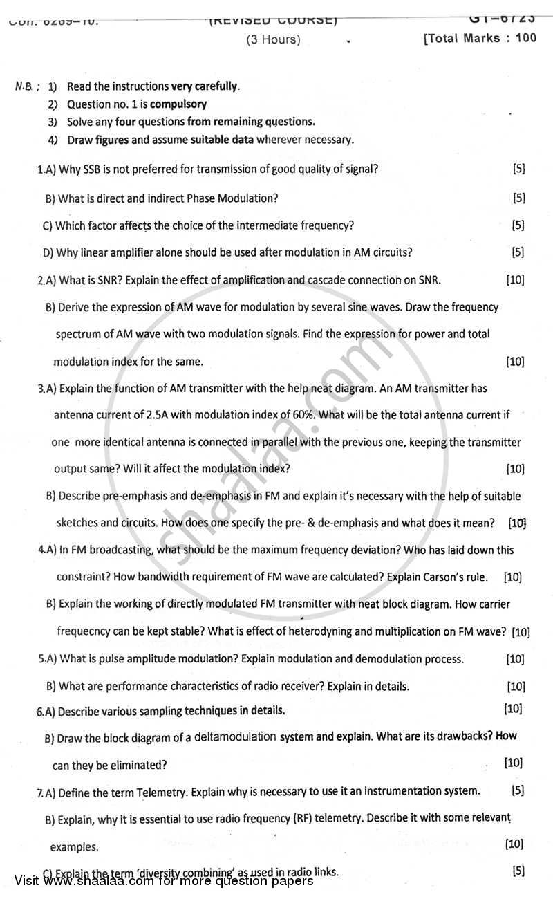 Communication Systems 2010-2011 - B.E. - Semester 5 (TE Third Year) - University of Mumbai question paper with PDF download