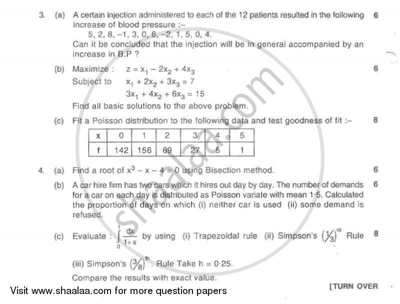 Computational Mathematics 2010-2011 - B.E. - Semester 4 (SE Second Year) - University of Mumbai question paper with PDF download