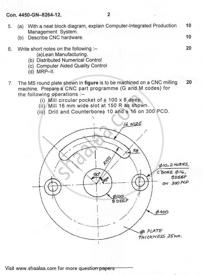 Computer Aided Manufacturing 2011-2012 - B.E. - Semester 8 (BE Fourth Year) - University of Mumbai question paper with PDF download