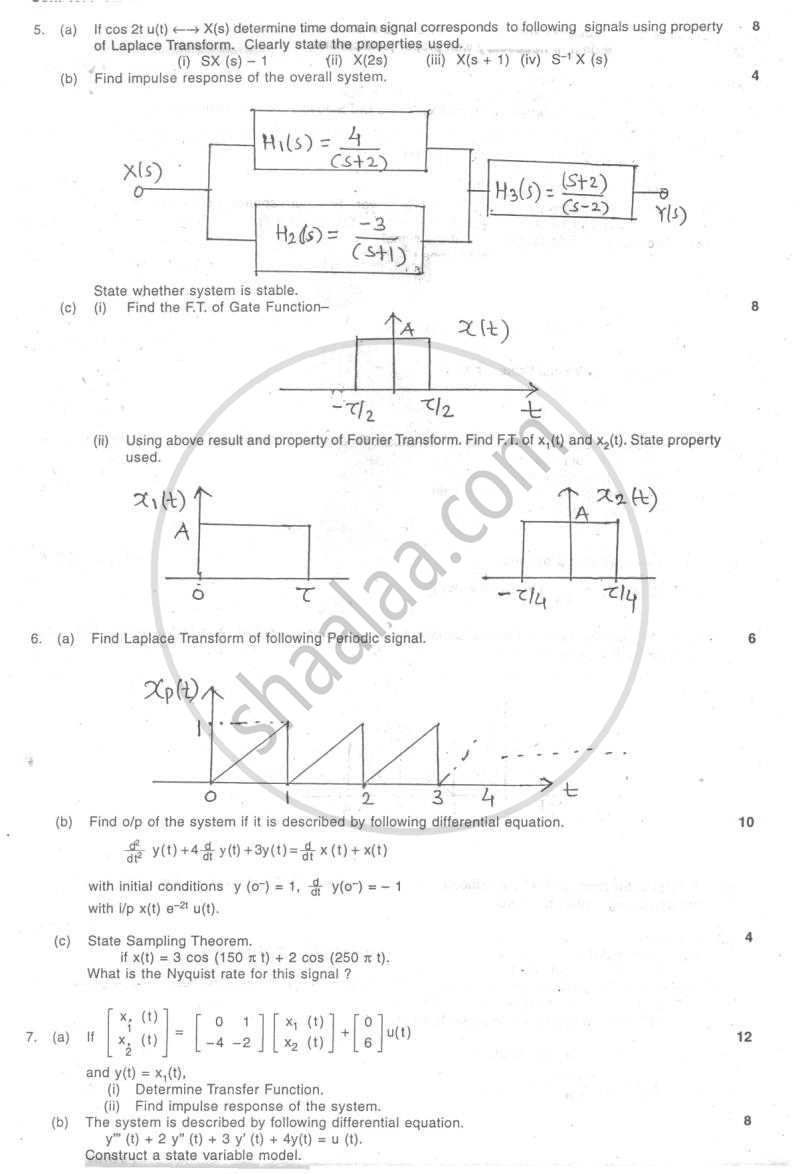 Continuous Time Signals and System 2006-2007 - B.E. - Semester 5 (TE Third Year) - University of Mumbai question paper with PDF download