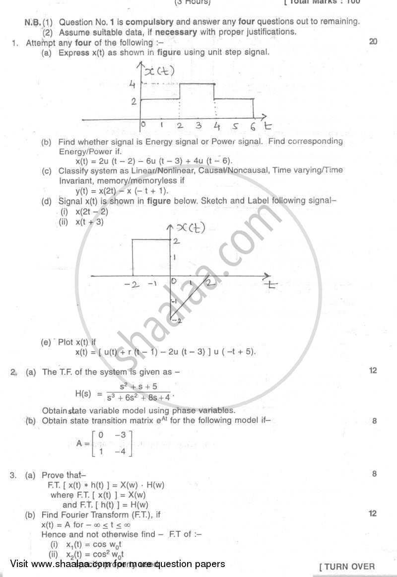 Continuous Time Signals and System 2007-2008 - B.E. - Semester 5 (TE Third Year) - University of Mumbai question paper with PDF download