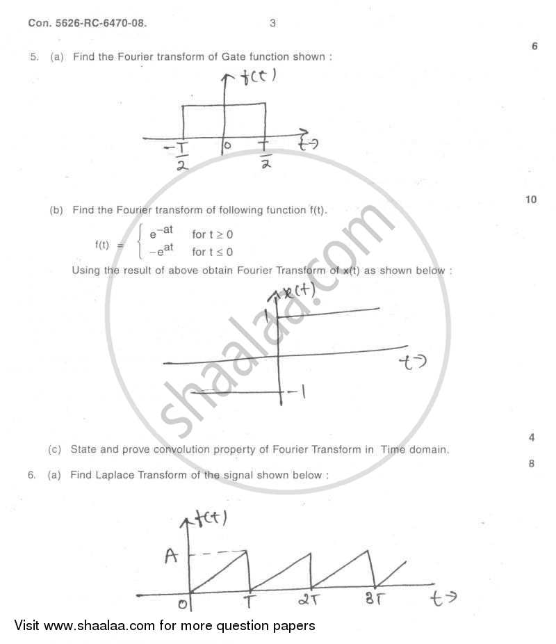 Continuous Time Signals and System 2008-2009 - B.E. - Semester 5 (TE Third Year) - University of Mumbai question paper with PDF download