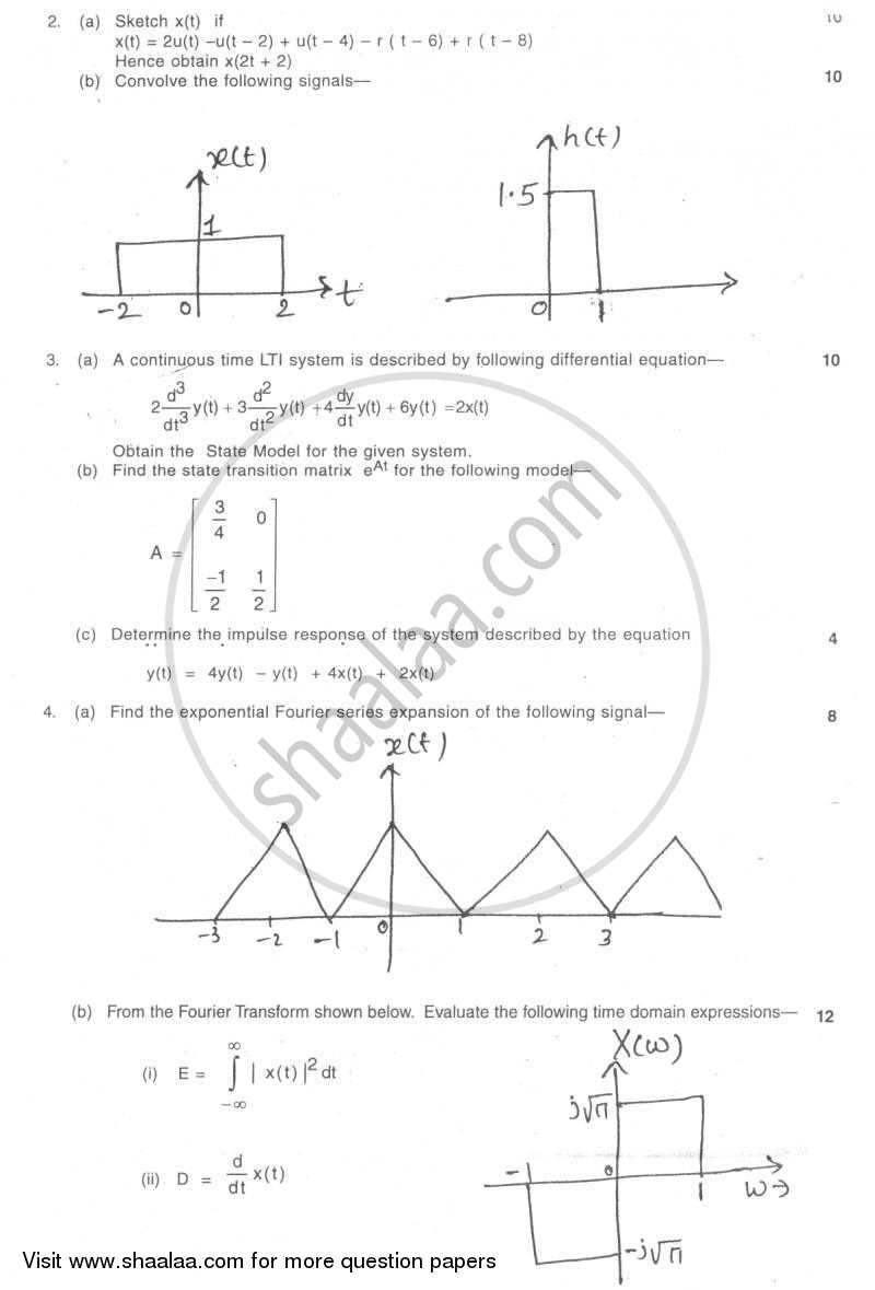 Continuous Time Signals and System 2008-2009 - B.E. - Semester 5 (TE Third Year) - University of Mumbai question paper with PDF download