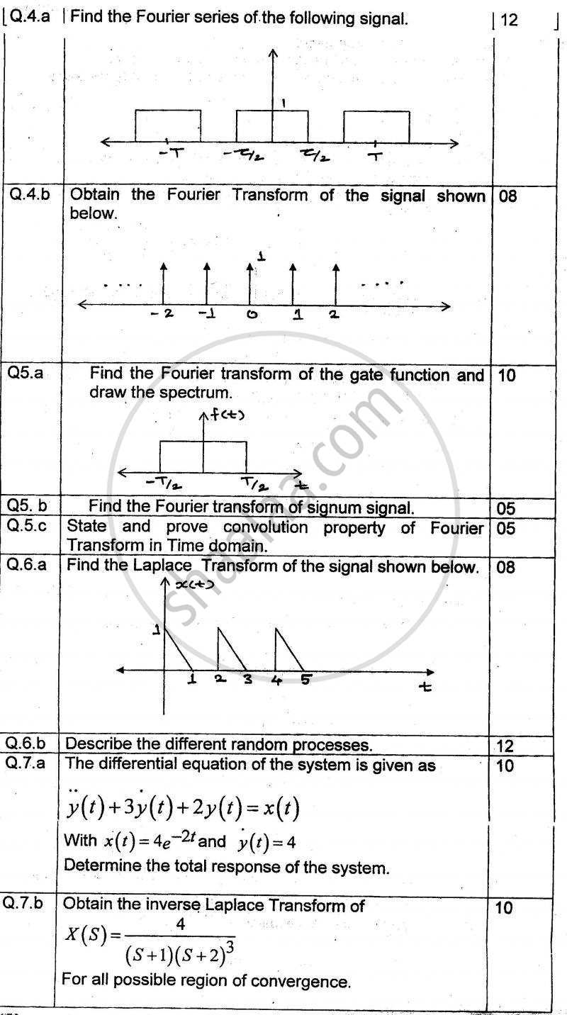 Continuous Time Signals and System 2010-2011 - B.E. - Semester 5 (TE Third Year) - University of Mumbai question paper with PDF download