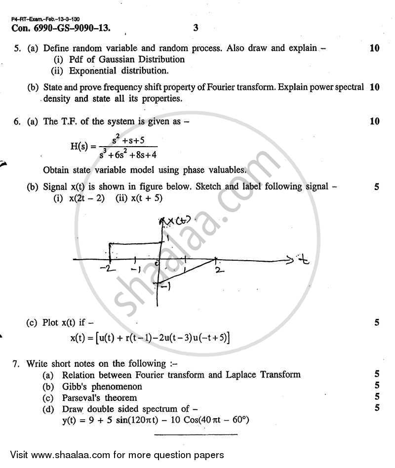 Continuous Time Signals and System 2012-2013 - B.E. - Semester 5 (TE Third Year) - University of Mumbai question paper with PDF download