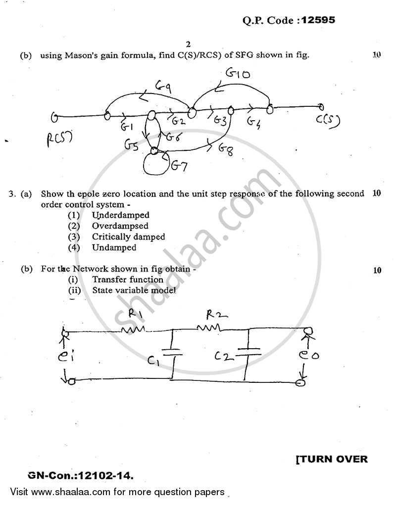 Control System 2014-2015 - B.E. - Semester 4 (SE Second Year) - University of Mumbai question paper with PDF download