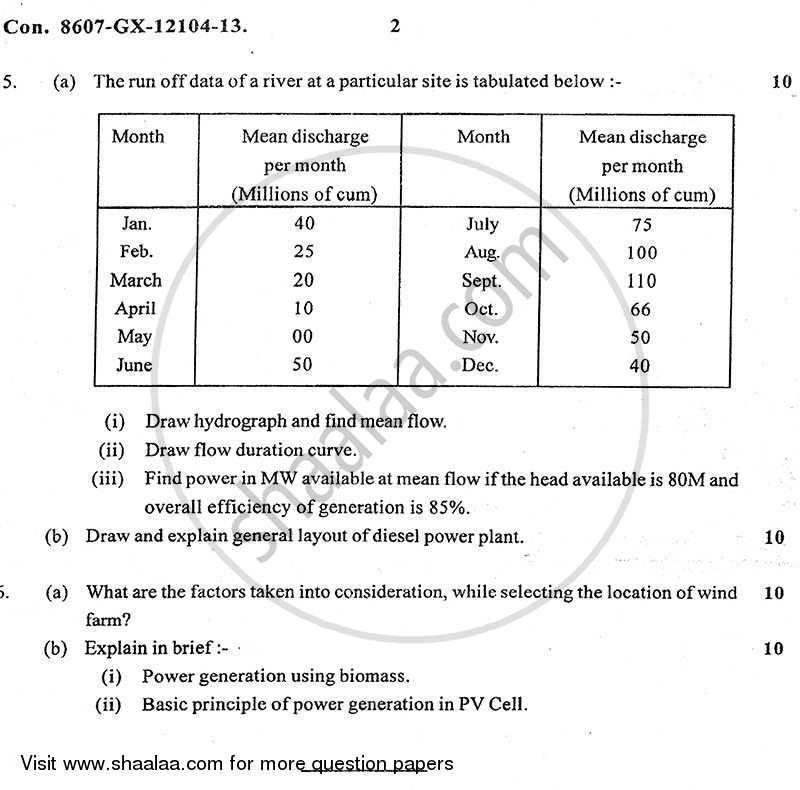 Conventional and Nonconventional Power Generation 2013-2014 - B.E. - Semester 3 (SE Second Year) - University of Mumbai question paper with PDF download