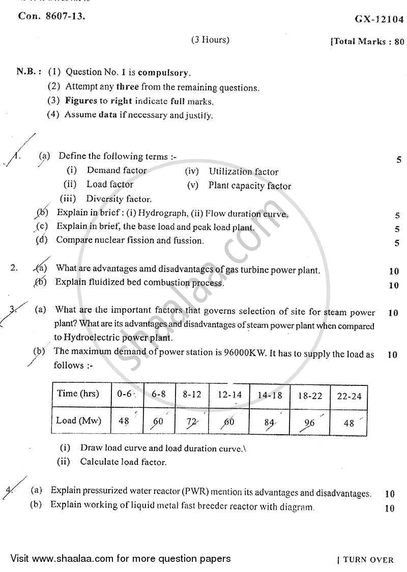Conventional and Nonconventional Power Generation 2013-2014 - B.E. - Semester 3 (SE Second Year) - University of Mumbai question paper with PDF download