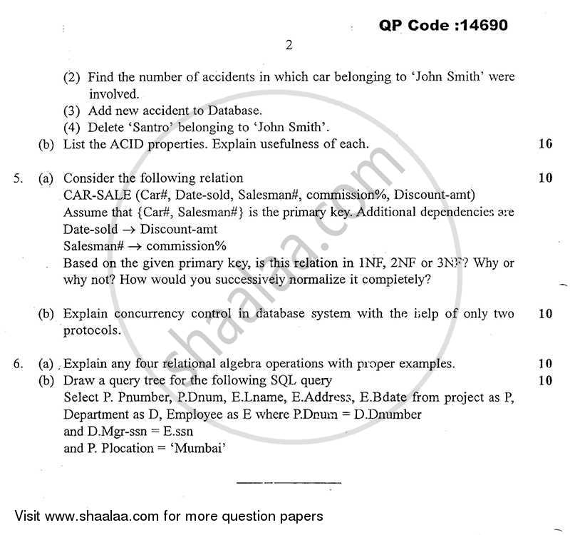 Database Management Systems 2014-2015 - B.E. - Semester 3 (SE Second Year) - University of Mumbai question paper with PDF download
