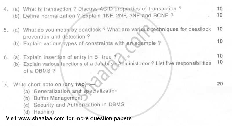 Database Management Systems 2009-2010 - B.E. - Semester 4 (SE Second Year) - University of Mumbai question paper with PDF download