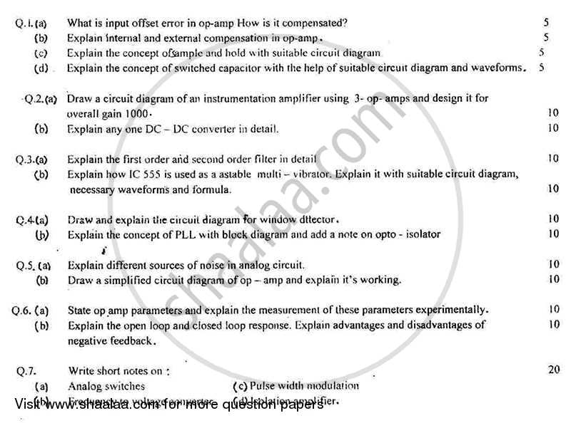 Design of Analog Circuits 2011-2012 - B.E. - Semester 5 (TE Third Year) - University of Mumbai question paper with PDF download
