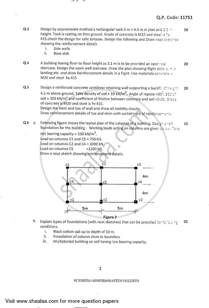 Design and Drawing of Reinforced Concrete Structures 2017-2018 - B.E. - Semester 8 (BE Fourth Year) - University of Mumbai question paper with PDF download