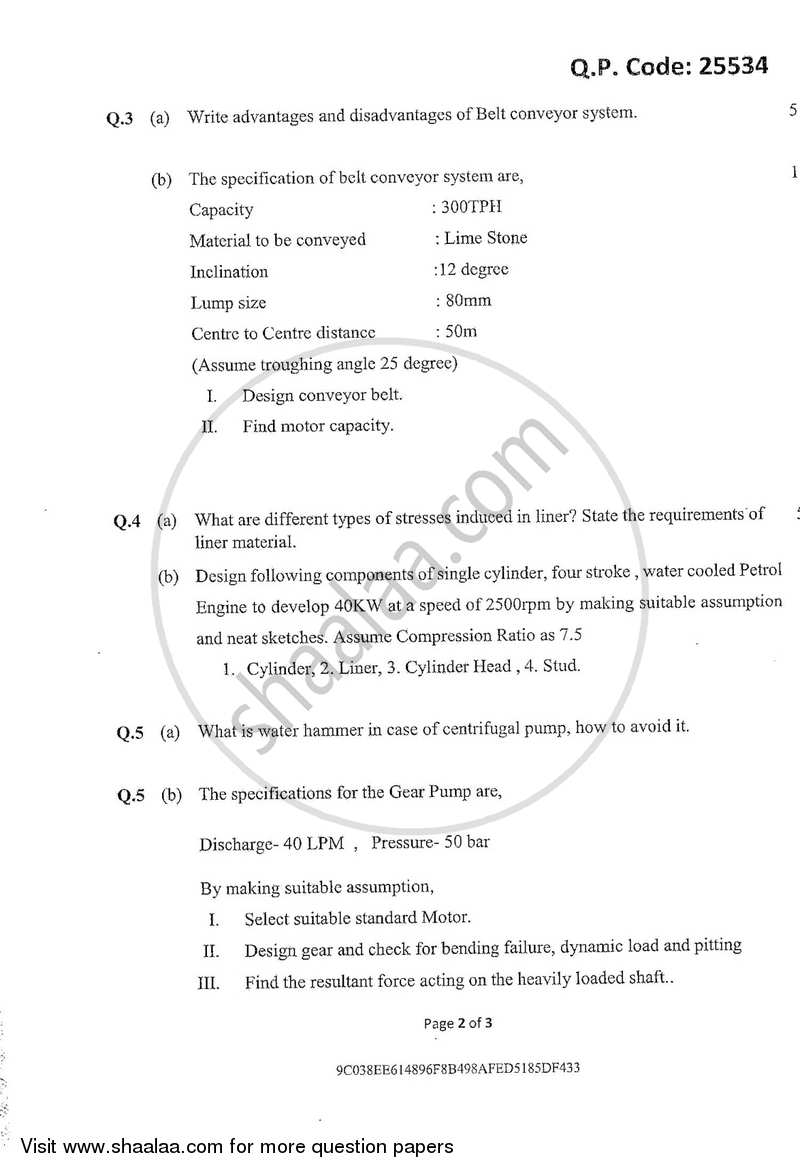 Design of Mechanical Systems 2017-2018 - B.E. - Semester 8 (BE Fourth Year) - University of Mumbai question paper with PDF download