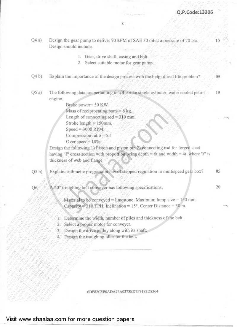 Design of Mechanical Systems 2017-2018 - B.E. - Semester 8 (BE Fourth Year) - University of Mumbai question paper with PDF download
